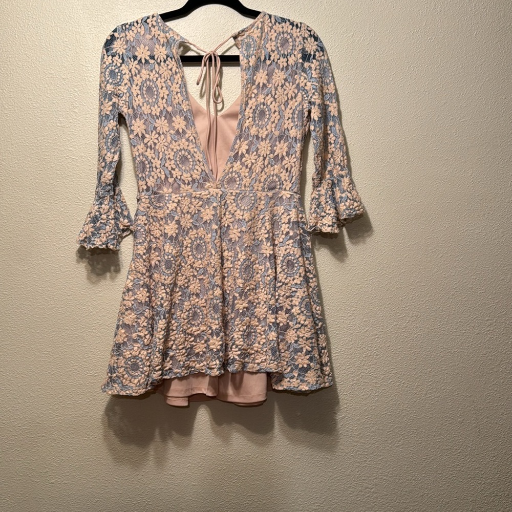 Mystic medium dress light blue & cream color